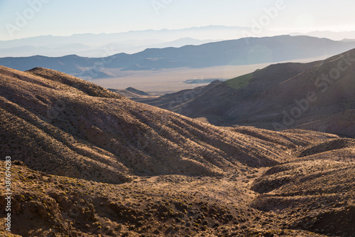 Landscape view of Death Valley National Park during sunrise as seen from Dantes View (California).