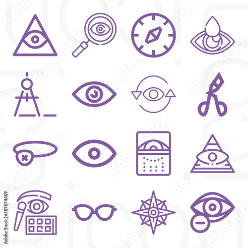 16 pack of spectrum  lineal web icons set