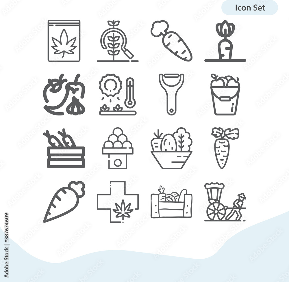 Simple set of catch crop related lineal icons. Simple set of catch crop related lineal icons.
