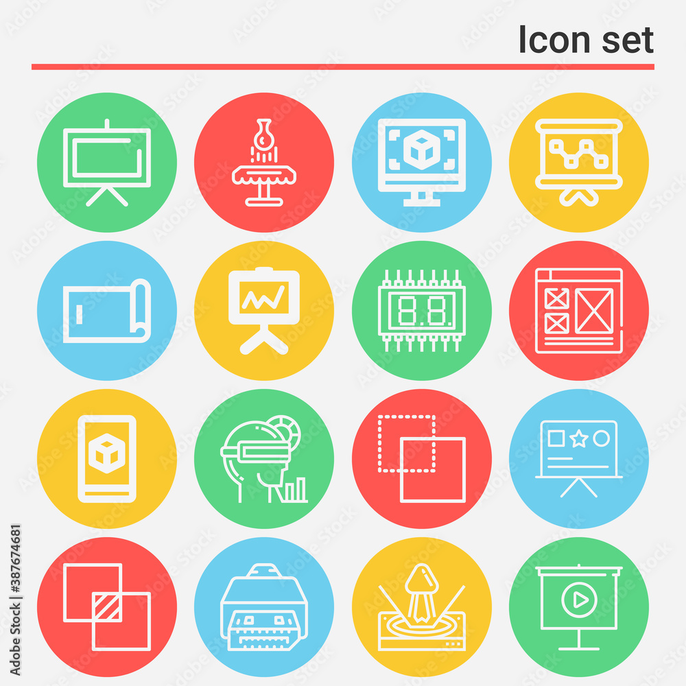 16 pack of presenting lineal web icons set 16 pack of presenting lineal web icons set