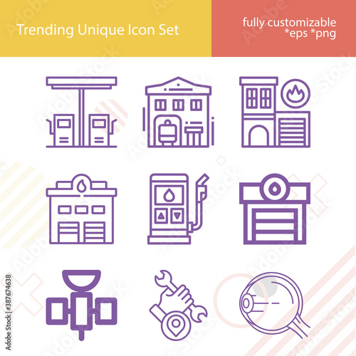 Simple set of sub related lineal icons.