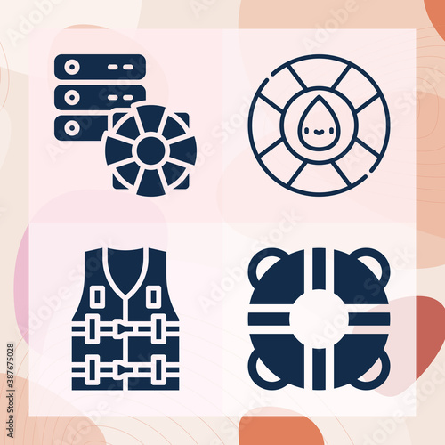 Simple set of lifesaver related filled icons