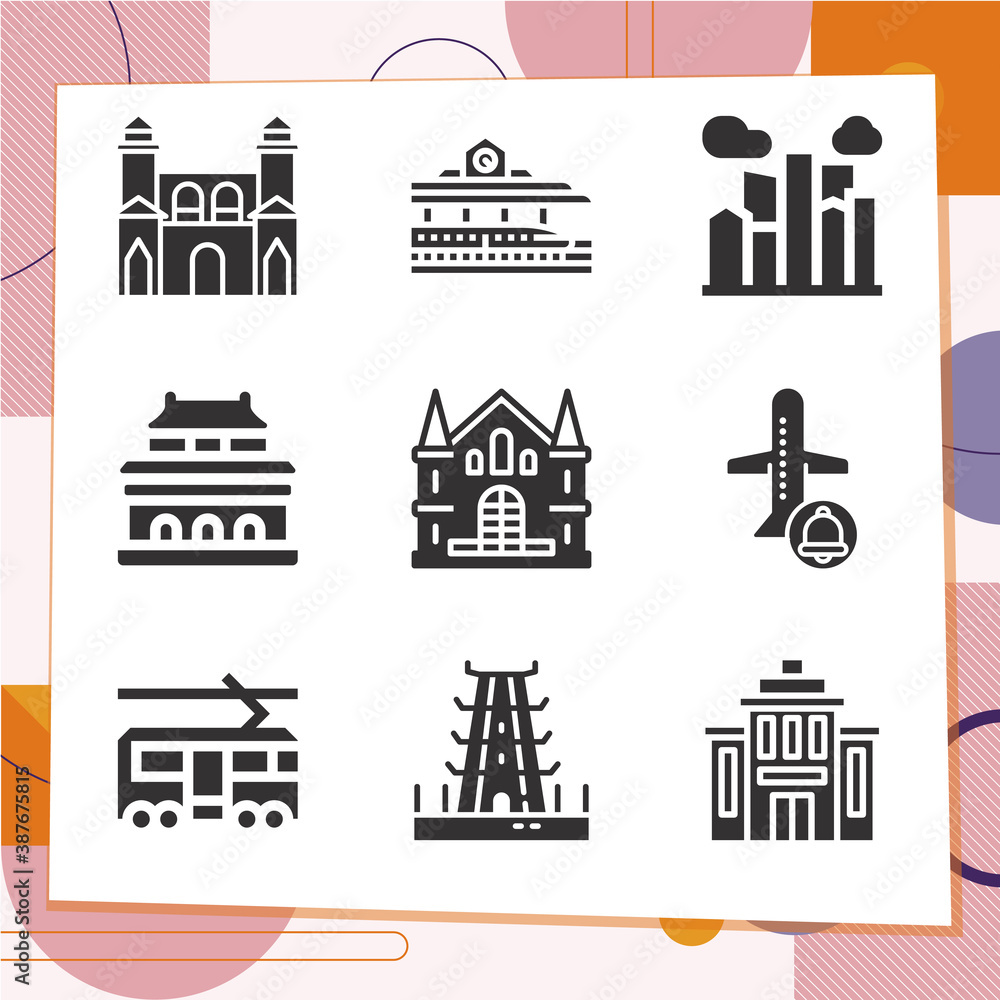 Fototapeta premium Simple set of 9 icons related to races