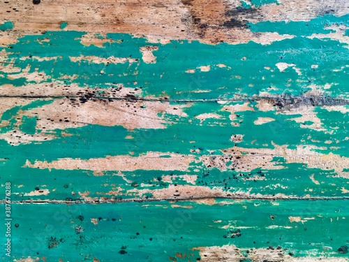 old painted green wood