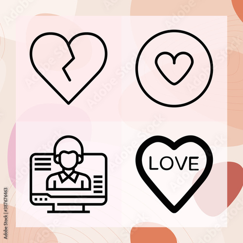 Simple set of inequality related lineal icons
