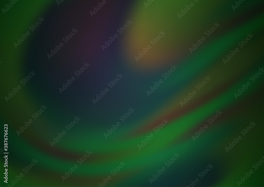 Dark Green vector glossy abstract template.