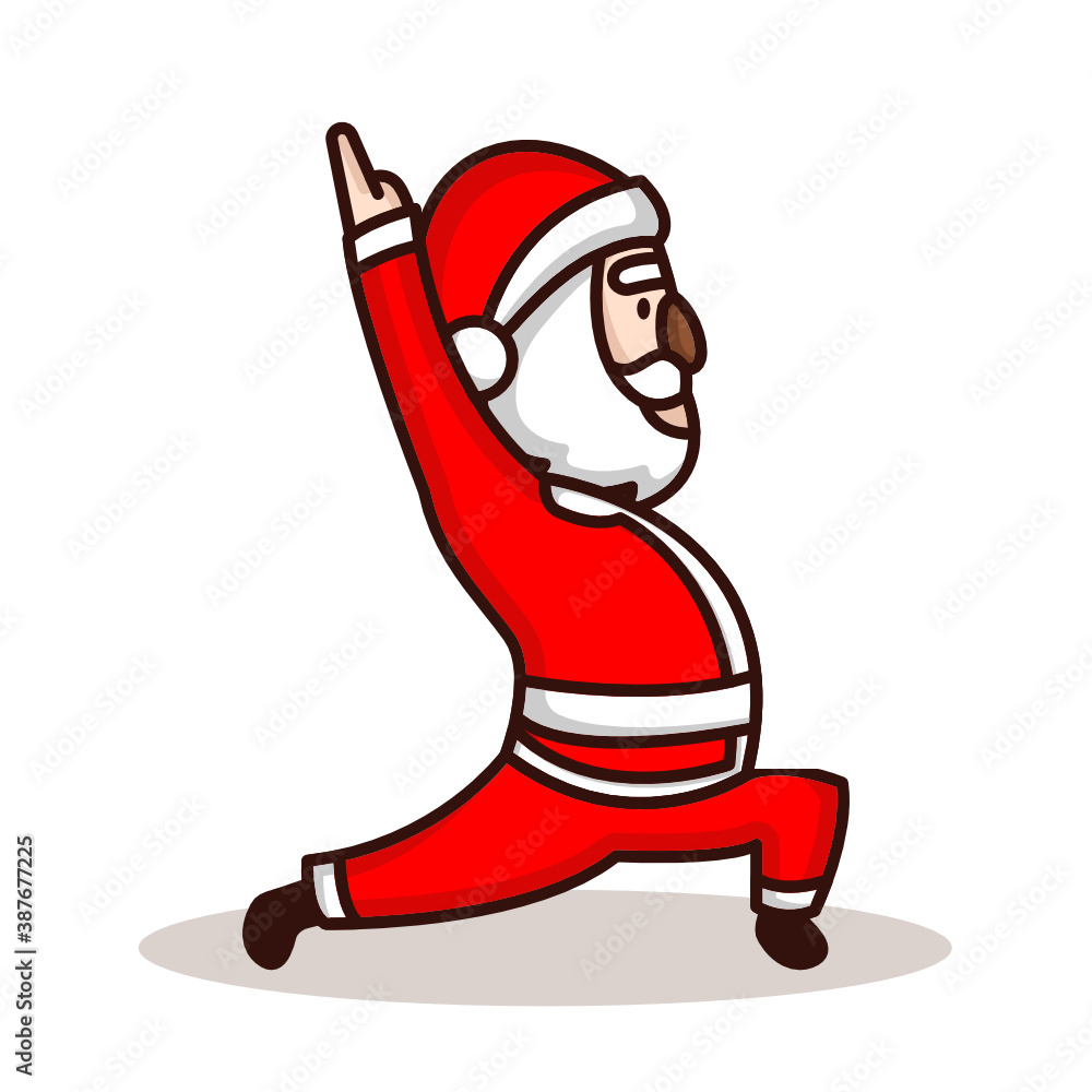 Cute Santa Claus with yoga pose Cute Santa Claus with yoga pose