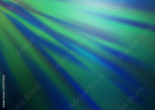 Dark Blue, Green vector glossy bokeh pattern.