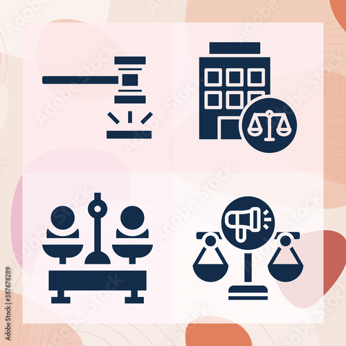 Simple set of litigation related filled icons