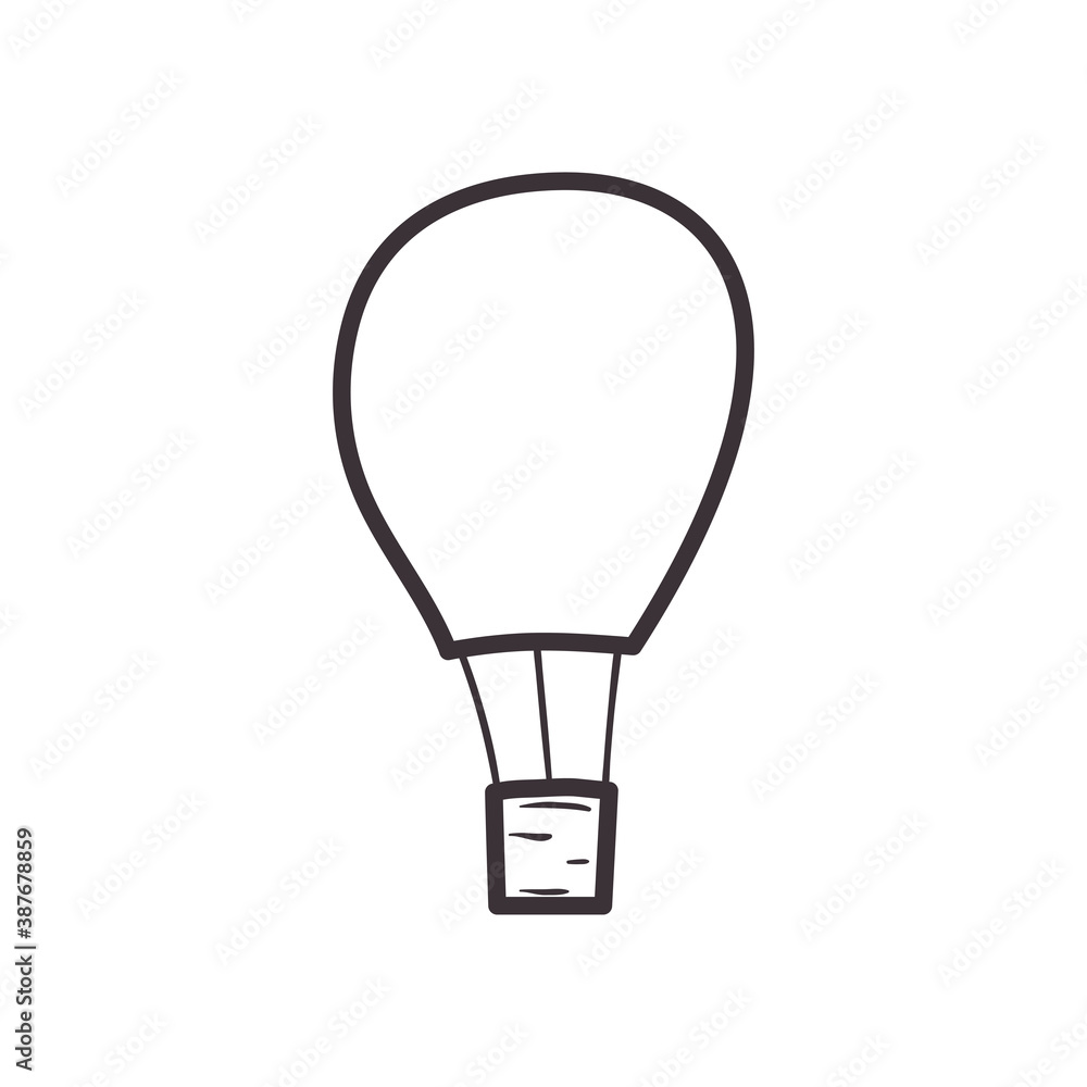 hot air balloon icon daily sticker line style icon vector design hot air balloon icon daily sticker line style icon vector design