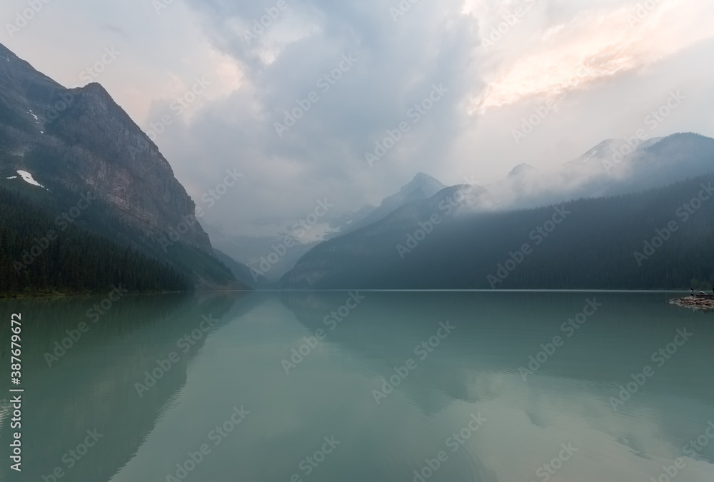 Beautiful reflection in Lake Louise, Alberta, Canada. Banff National Park