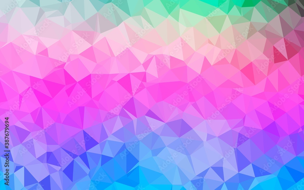 Fototapeta premium Light Multicolor, Rainbow vector abstract mosaic pattern.
