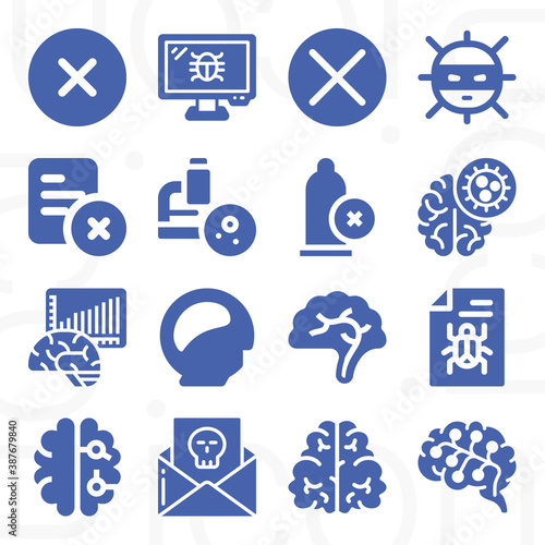 16 pack of tumor  filled web icons set