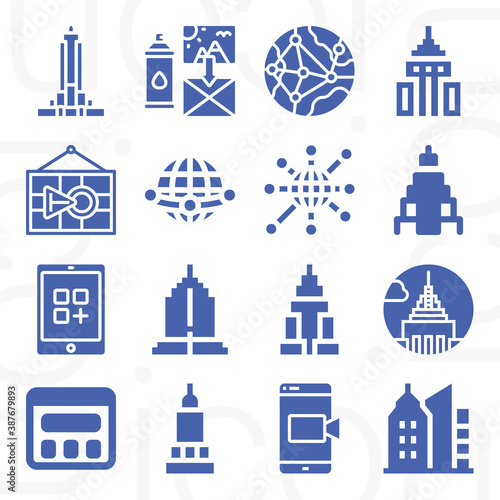 16 pack of imperialism  filled web icons set