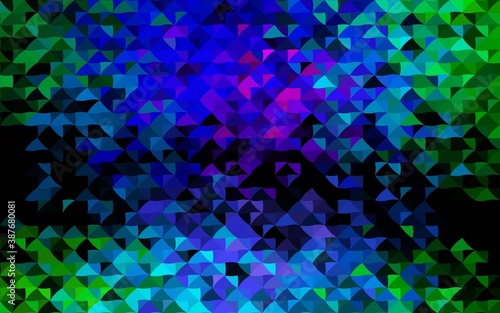 Dark Multicolor, Rainbow vector cover in polygonal style.