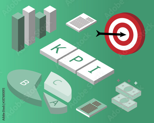 Key Performance Indicator (KPI) sign with its element vector