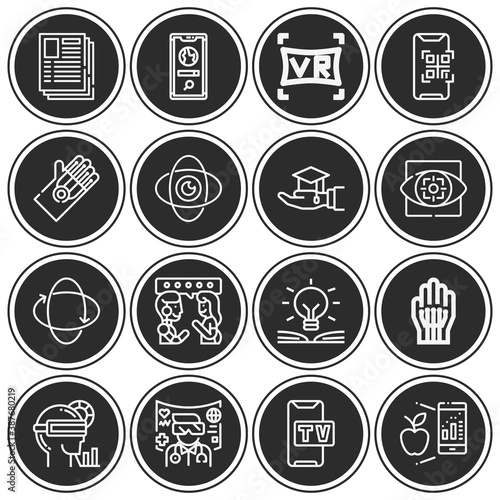 16 pack of practical  lineal web icons set