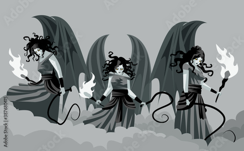 Erinyes furies greek mythology goddesses of vengeance