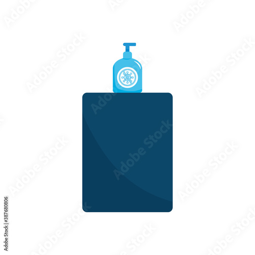 stand with antibacterial gel bottle, flat style