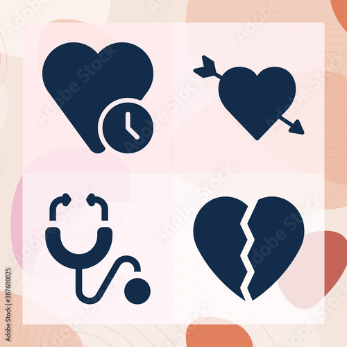 Simple set of affection related filled icons