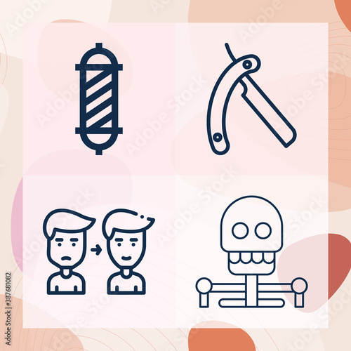 Simple set of beard related lineal icons