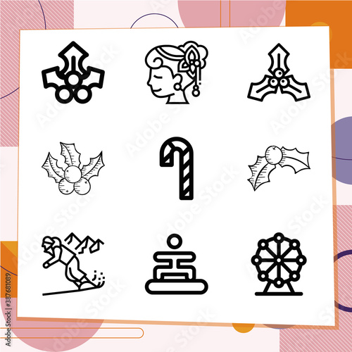 Simple set of 9 icons related to yorkshire