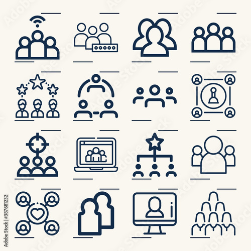 Simple set of ethnicity related lineal icons.