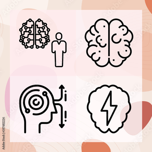 Simple set of neural structure related lineal icons