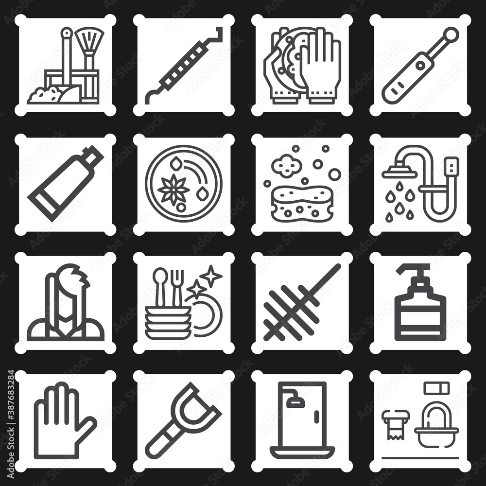 Fototapeta premium 16 pack of dive lineal web icons set