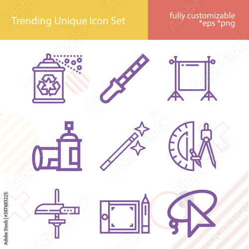 Simple set of admission related lineal icons.