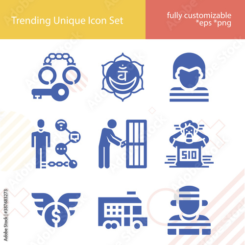 Simple set of conscience related filled icons.
