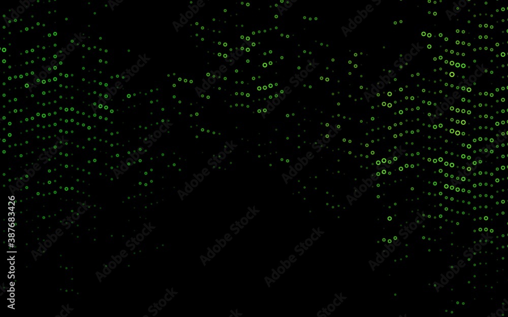 Light Green vector background with bubbles.