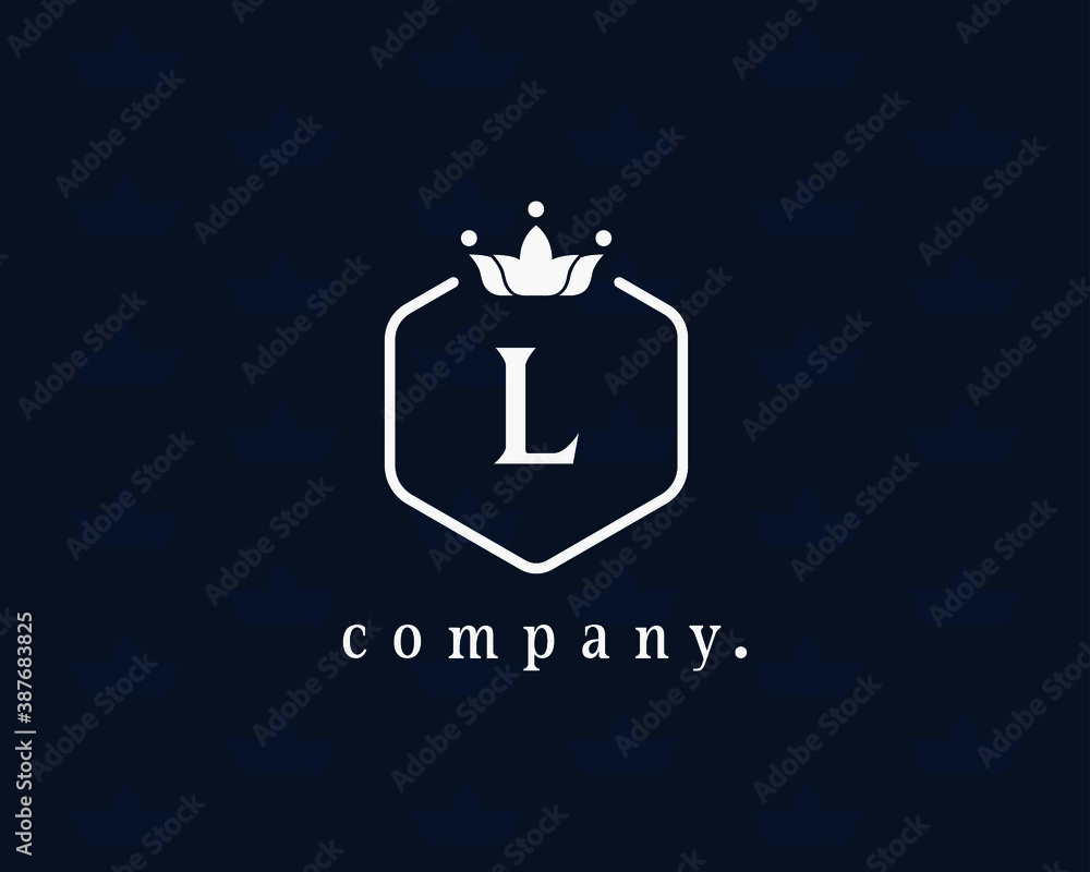 Graceful royal style crown vector. Elegant letter L beautiful calligraphic logo. Vintage emblem for book design, hotel, restaurant, business identity, business card, boutique, cafe, wedding. Graceful royal style crown vector. Elegant letter L beautiful calligraphic logo. Vintage emblem for book design, hotel, restaurant, business identity, business card, boutique, cafe, wedding.