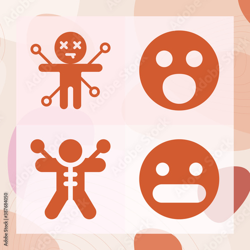 Simple set of startled related filled icons