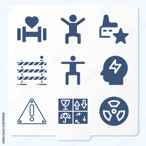 Simple set of 9 icons related to discretion