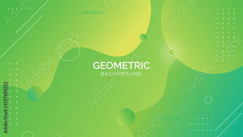 Gradient green blue abstract geometric background