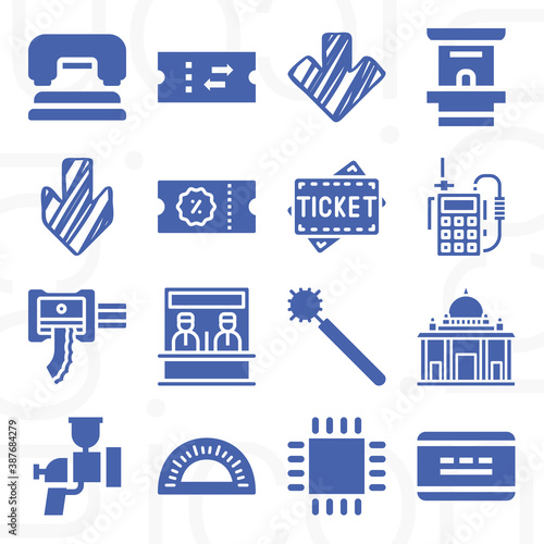 16 pack of admission  filled web icons set