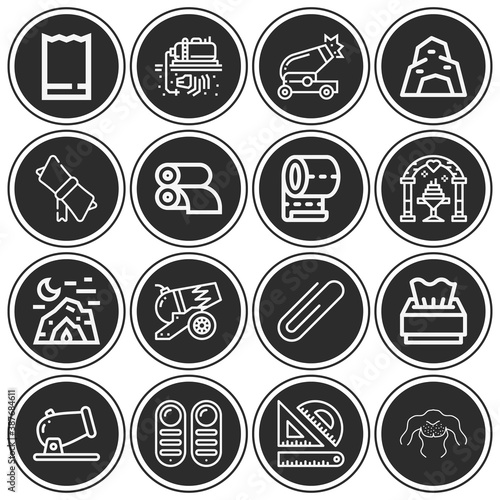 16 pack of ancient  lineal web icons set