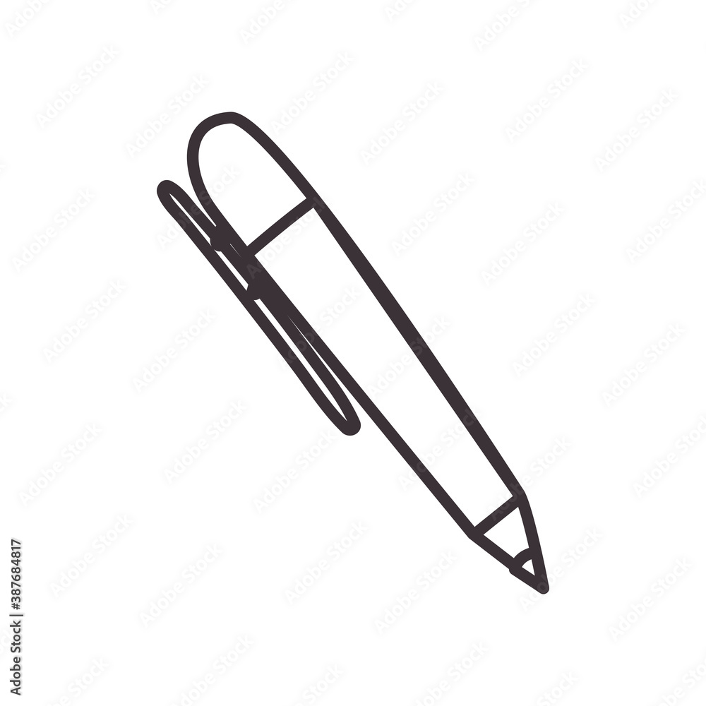 Obraz premium pen daily sticker line style icon vector design