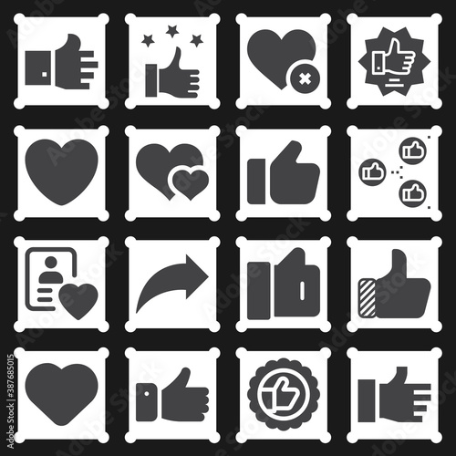 16 pack of similar  filled web icons set