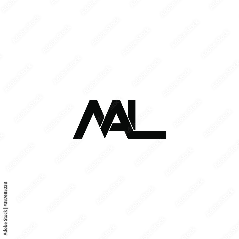 mal letter original monogram logo design mal letter original monogram logo design