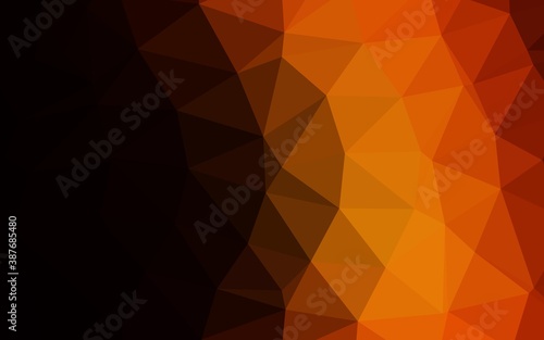 Dark Orange vector polygon abstract background.