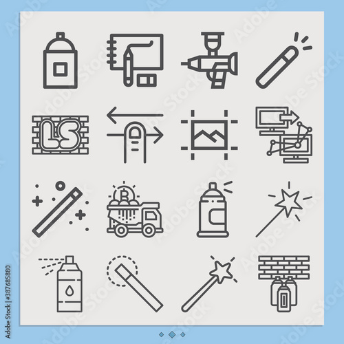 Simple set of articulation related lineal icons.