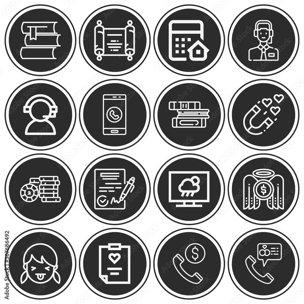 16 pack of promise  lineal web icons set
