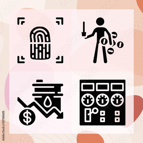 Simple set of ascertain related filled icons