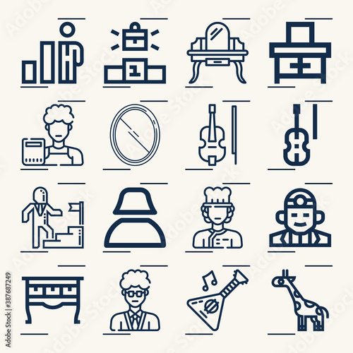Simple set of specialization related lineal icons.