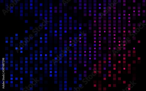 Dark Blue, Red vector backdrop with rectangles, squares.