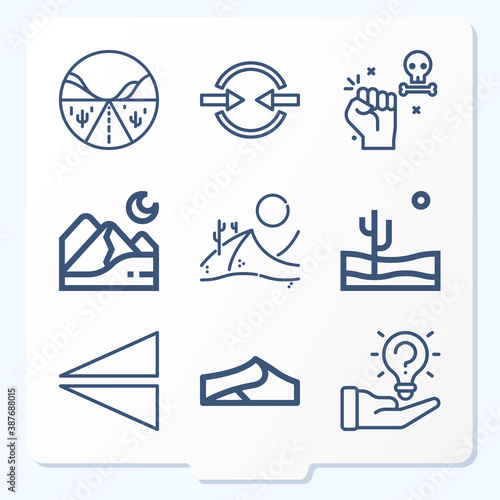 Simple set of 9 icons related to dissent