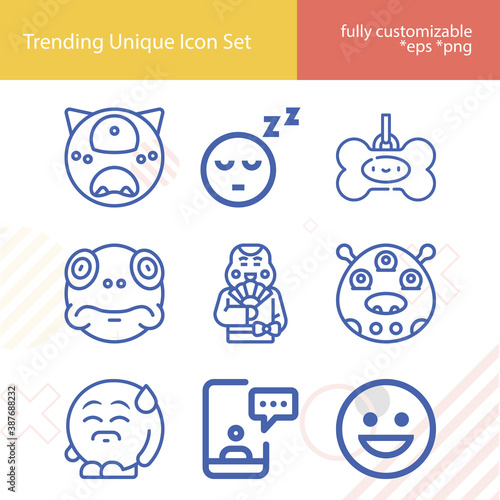Simple set of feared related lineal icons.