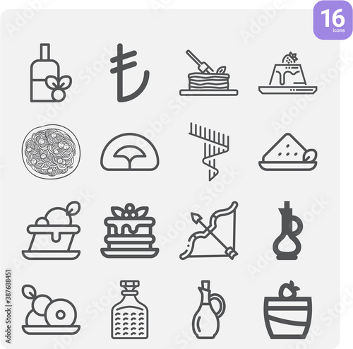 Simple set of cyprus related lineal icons.